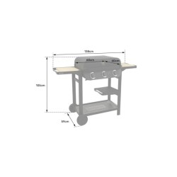 COOK IN GARDEN Barbecue gaz FLAVO 60 SC - L 138×l 59×H 105 cm - Surf