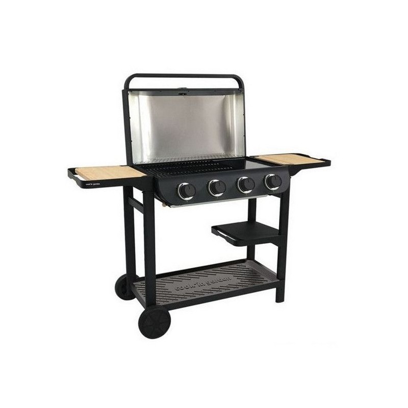 COOK'IN GARDEN Barbecue gaz FLAVO 76SC sur chariot - 4 feux - 10 kW - COOK'IN GARDEN Barbecue gaz FLAVO 76SC sur chariot - 4 feux - 10 kW -