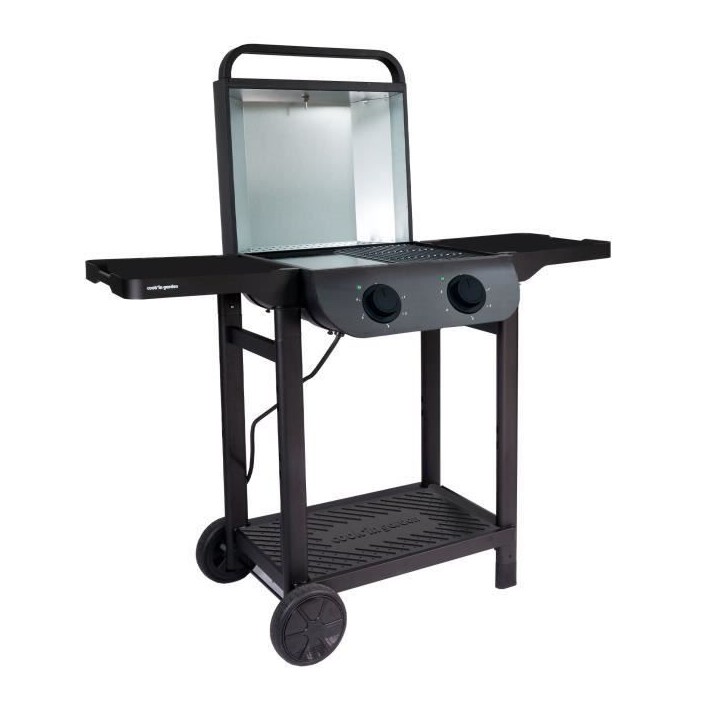 Barbecue électrique - COOK IN GARDEN - Flavo - 100% grille - Fonte émaillée - L.48,5 x l.41,5 cm - 2500 W - 5 positions Barbecue électrique - COOK IN GARDEN - Flavo - 100% grille - Fonte émaillée - L.48,5 x l.41,5 cm - 2500 W - 5 positions