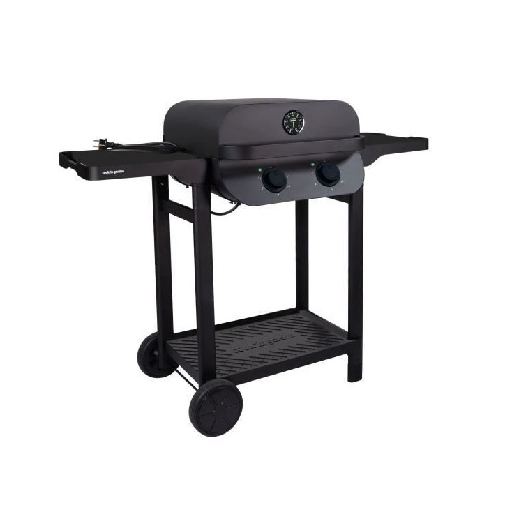 Barbecue électrique - COOK IN GARDEN - Flavo - 100% grille - Fonte émaillée - L.48,5 x l.41,5 cm - 2500 W - 5 positions Barbecue électrique - COOK IN GARDEN - Flavo - 100% grille - Fonte émaillée - L.48,5 x l.41,5 cm - 2500 W - 5 positions