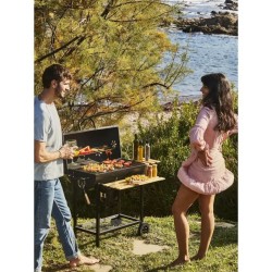 COOKING BOX Barbecue a charbon MIKE - 115x66x106 cm - 2 grilles acier