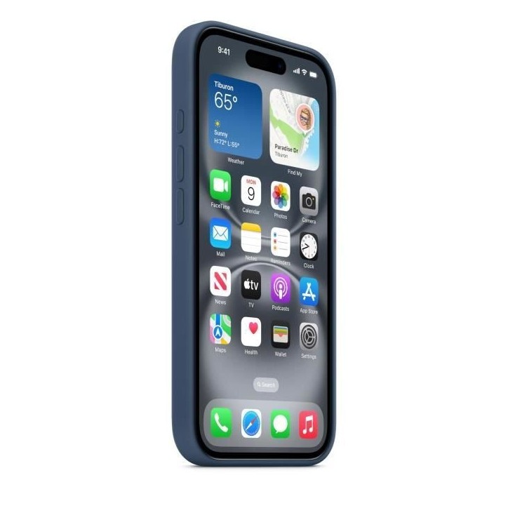 APPLE iPhone 16 - Coque en silicone avec MagSafe - Denim