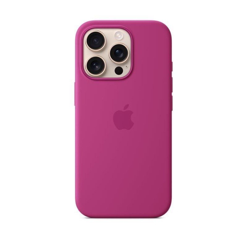APPLE iPhone 16 Pro - Coque en silicone avec MagSafe - Fuchsia APPLE iPhone 16 Pro - Coque en silicone avec MagSafe - Fuchsia