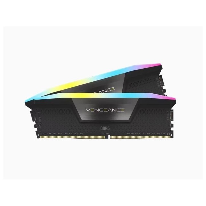 Mémoire RAM - CORSAIR - Vengeance RGB DDR5 - 32GB 2x16GB DIMM - 5600 MHz - 1,25V - Noir (CMH32GX5M2B5600C40K) Mémoire RAM - CORSAIR - Vengeance RGB DDR5 - 32GB 2x16GB DIMM - 5600 MHz - 1,25V - Noir (CMH32GX5M2B5600C40K)