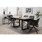 Table extensible Denver 80B - 120-160 x 75 x 80 cm - Décor chene artisan / anthracite - 1 extension de 40 cm inclue - 8 personn