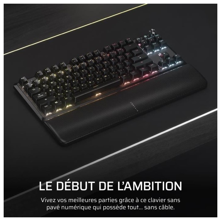 Clavier Gaming - CORSAIR - K70 Core TKL Wireless - RGB, Switchs MLX Red v2 Clavier Gaming - CORSAIR - K70 Core TKL Wireless - RGB, Switchs MLX Red v2