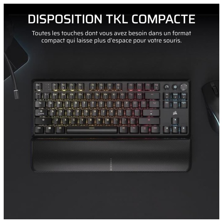 Clavier Gaming - CORSAIR - K70 Core TKL Wireless - RGB, Switchs MLX Red v2 Clavier Gaming - CORSAIR - K70 Core TKL Wireless - RGB, Switchs MLX Red v2