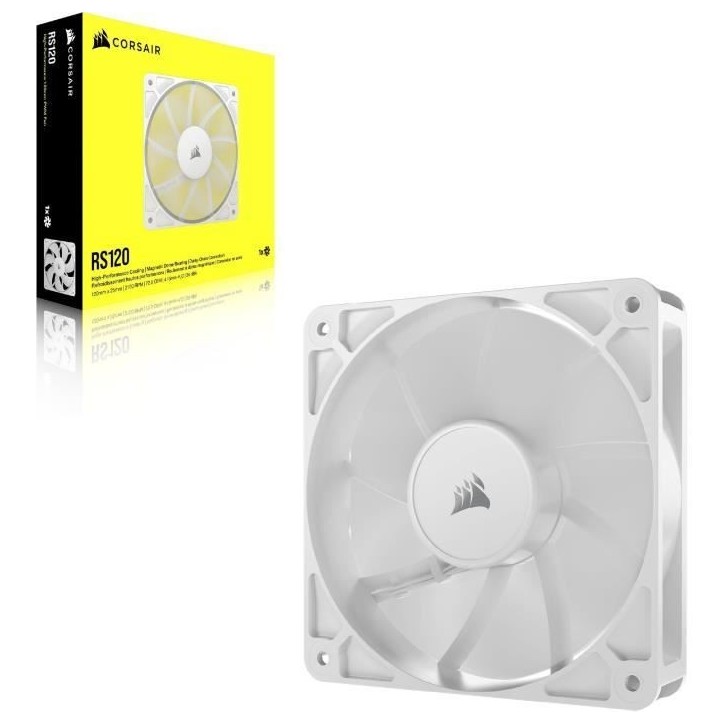 Ventilateur PWM 120mm - CORSAIR - RS120 - Blanc Ventilateur PWM 120mm - CORSAIR - RS120 - Blanc