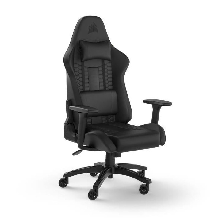 CORSAIR - Chaise bureau - Fauteuil Gaming - TC100 RELAXED - Similicuir - Ergonomique - Accoudoirs réglables - Noir - CORSAIR - Chaise bureau - Fauteuil Gaming - TC100 RELAXED - Similicuir - Ergonomique - Accoudoirs réglables - Noir -