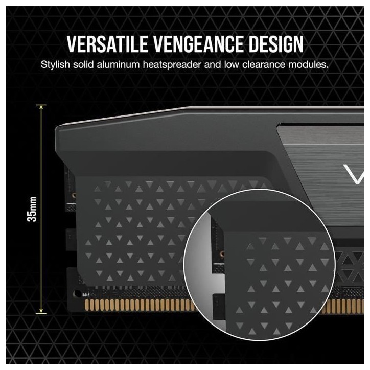 Mémoire RAM - CORSAIR - CMK64GX5M2B5600C40 - VENGEANCE - DDR5 - 64Go 2x32Go DIMM - 5600MT/s - CL 40 - 1.25V Mémoire RAM - CORSAIR - CMK64GX5M2B5600C40 - VENGEANCE - DDR5 - 64Go 2x32Go DIMM - 5600MT/s - CL 40 - 1.25V