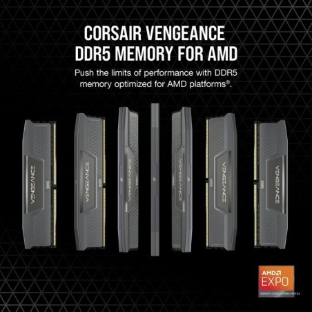 Mémoire RAM - CORSAIR - CMK64GX5M2B6000Z30 - VENGEANCE - DDR5 - 64Go 2x32Go DIMM - 6000MT/s - CL 30 - 1.4V