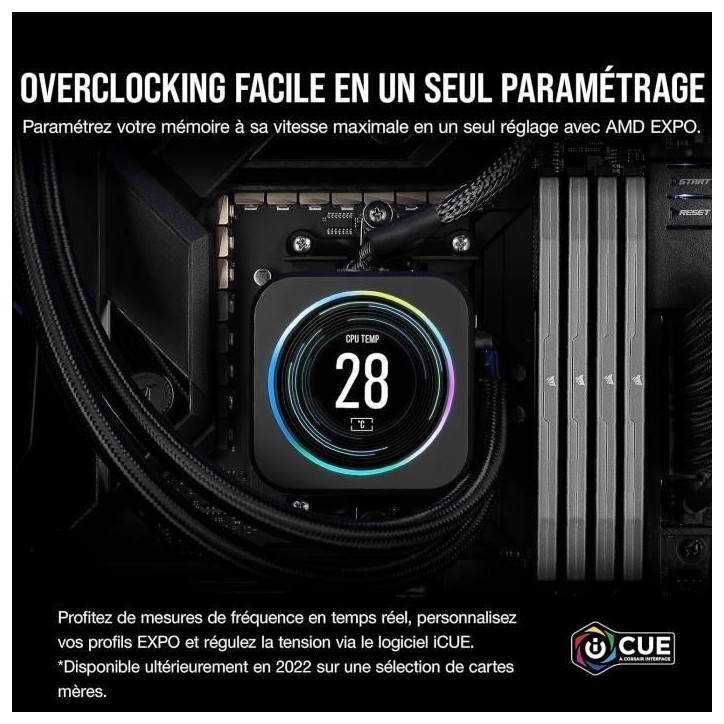 Mémoire RAM - CORSAIR - CMK64GX5M2B6000Z30 - VENGEANCE - DDR5 - 64Go 2x32Go DIMM - 6000MT/s - CL 30 - 1.4V Mémoire RAM - CORSAIR - CMK64GX5M2B6000Z30 - VENGEANCE - DDR5 - 64Go 2x32Go DIMM - 6000MT/s - CL 30 - 1.4V