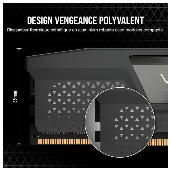 Mémoire RAM - CORSAIR - CMK64GX5M2B6000Z30 - VENGEANCE - DDR5 - 64Go 2x32Go DIMM - 6000MT/s - CL 30 - 1.4V Mémoire RAM - CORSAIR - CMK64GX5M2B6000Z30 - VENGEANCE - DDR5 - 64Go 2x32Go DIMM - 6000MT/s - CL 30 - 1.4V
