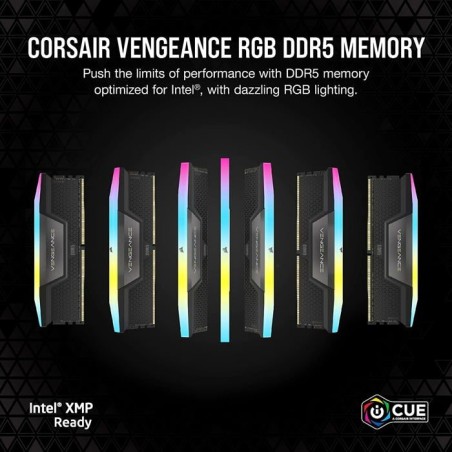 Mémoire RAM - CORSAIR - CMH32GX5M2B6400C36 - VENGEANCE RGB - DDR5 - 32Go 2x16Go - 6400MT/s - DIMM - CL 36 - 1.35V