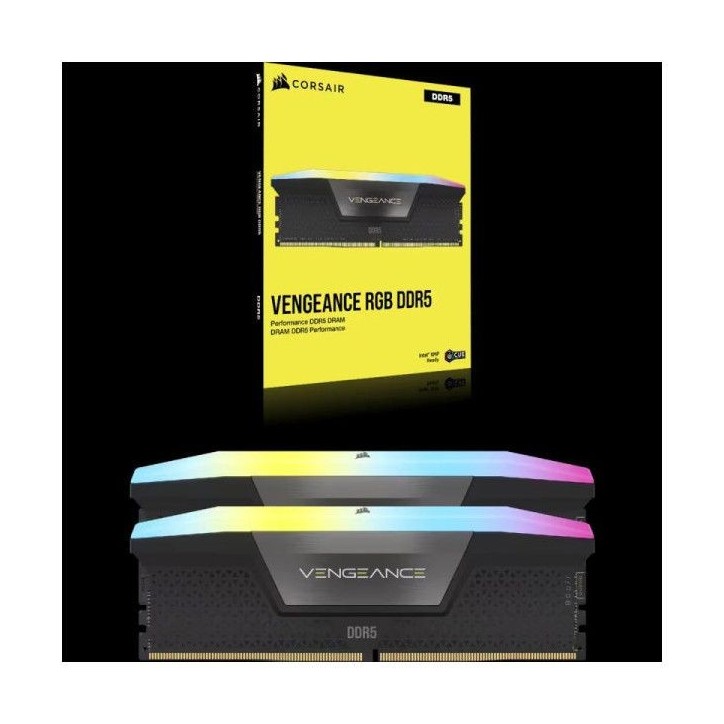 Mémoire RAM - CORSAIR - CMH32GX5M2B6400C36 - VENGEANCE RGB - DDR5 - 32Go 2x16Go - 6400MT/s - DIMM - CL 36 - 1.35V Mémoire RAM - CORSAIR - CMH32GX5M2B6400C36 - VENGEANCE RGB - DDR5 - 32Go 2x16Go - 6400MT/s - DIMM - CL 36 - 1.35V