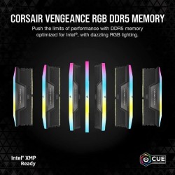 Mémoire RAM - CORSAIR - Vengeance RGB DDR5 RAM 64Go (2x32Go) 6400MHz