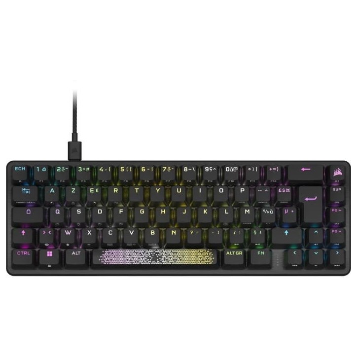 Clavier gaming optique et mécanique - CORSAIR - K65 PRO MINI - Rétroéclaire LED RGB - Switchs CORSAIR OPX - Noir Clavier gaming optique et mécanique - CORSAIR - K65 PRO MINI - Rétroéclaire LED RGB - Switchs CORSAIR OPX - Noir