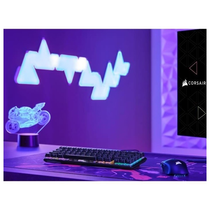 Clavier gaming optique et mécanique - CORSAIR - K65 PRO MINI - Rétroéclaire LED RGB - Switchs CORSAIR OPX - Noir Clavier gaming optique et mécanique - CORSAIR - K65 PRO MINI - Rétroéclaire LED RGB - Switchs CORSAIR OPX - Noir
