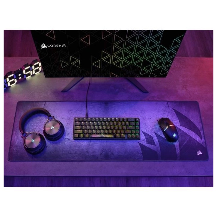 Clavier gaming optique et mécanique - CORSAIR - K65 PRO MINI - Rétroéclaire LED RGB - Switchs CORSAIR OPX - Noir Clavier gaming optique et mécanique - CORSAIR - K65 PRO MINI - Rétroéclaire LED RGB - Switchs CORSAIR OPX - Noir