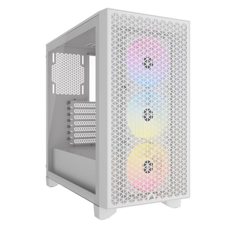 Boitier PC - CORSAIR - 3000D RGB AIRFLOW - ATX Moyen-tour - 3 ventilateurs AR120 RGB - Blanc Boitier PC - CORSAIR - 3000D RGB AIRFLOW - ATX Moyen-tour - 3 ventilateurs AR120 RGB - Blanc
