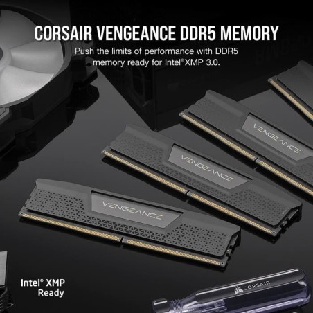 Mémoire RAM - CORSAIR - Vengeance DDR5 RAM 32Go (2x16Go) 5600MHz CL40 Intel XMP Compatible iCUE - Noir