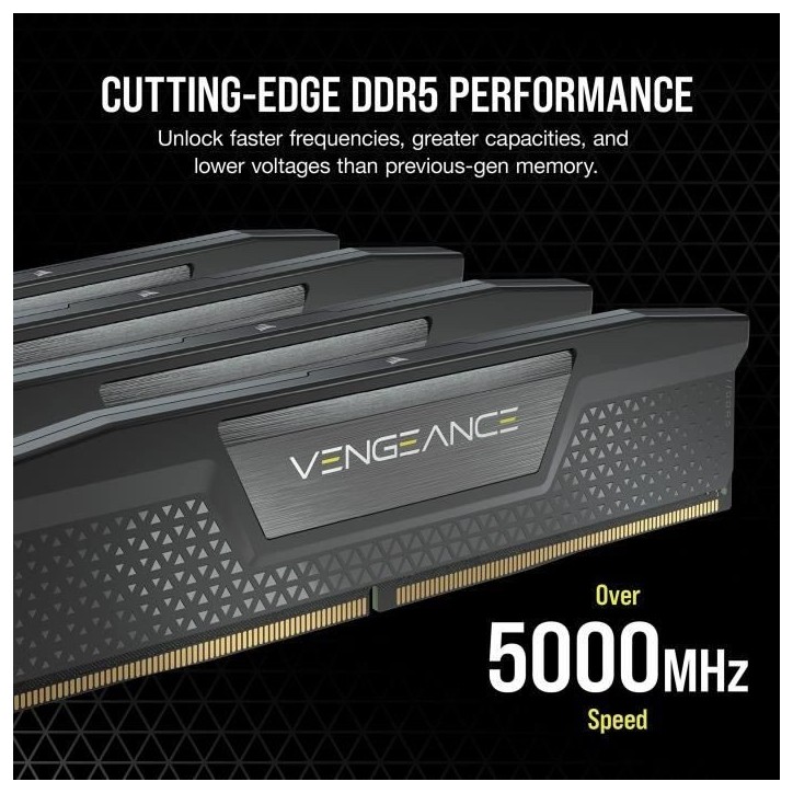 Mémoire RAM - CORSAIR - Vengeance DDR5 RAM 32Go (2x16Go) 5600MHz CL40 Intel XMP Compatible iCUE - Noir Mémoire RAM - CORSAIR - Vengeance DDR5 RAM 32Go (2x16Go) 5600MHz CL40 Intel XMP Compatible iCUE - Noir