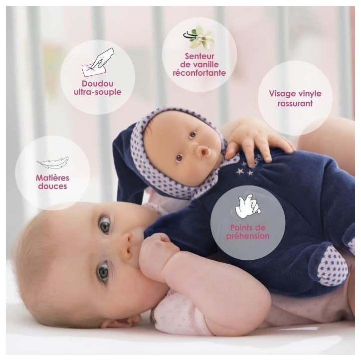 Doudou - COROLLE - Babipouce Marine Reves d'Étoiles - 28 cm - Des la naissance Doudou - COROLLE - Babipouce Marine Reves d'Étoiles - 28 cm - Des la naissance