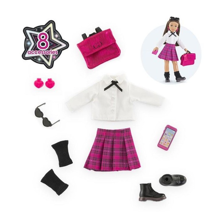 Accessoires poupée - COROLLE - Dressing College Anglais - 8 accessoires - des 4 ans Accessoires poupée - COROLLE - Dressing College Anglais - 8 accessoires - des 4 ans