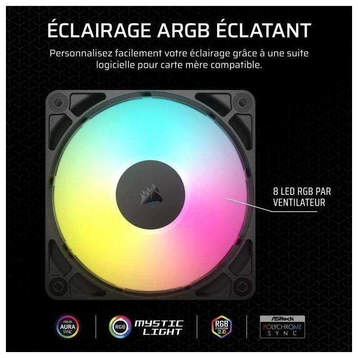 Ventilateur ARGB 120mm - CORSAIR - RS120