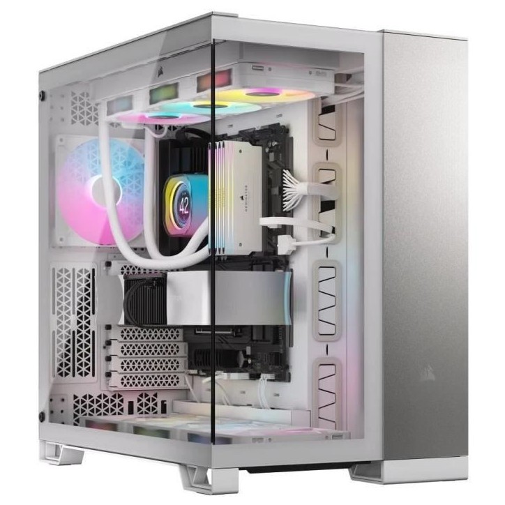 Boîtier PC - CORSAIR - CC-9011285-WW - 6500X Mid - Tower PC Case, White/Satin Gray Aluminum Boîtier PC - CORSAIR - CC-9011285-WW - 6500X Mid - Tower PC Case, White/Satin Gray Aluminum