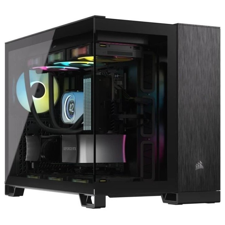 Boîtier PC - CORSAIR - CC-9011287-WW - 2500X - mATX - PC Case - Black/Obsidian Aluminum Boîtier PC - CORSAIR - CC-9011287-WW - 2500X - mATX - PC Case - Black/Obsidian Aluminum