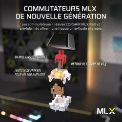 Clavier Gaming - CORSAIR - K70 Core TKL - RGB - Switchs MLX Red v2 - F