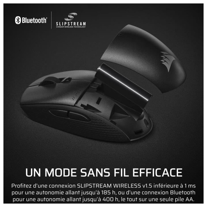 Souris Gaming Sans Fil - CORSAIR - M55 Wireless - Noire, Symétrique Souris Gaming Sans Fil - CORSAIR - M55 Wireless - Noire, Symétrique