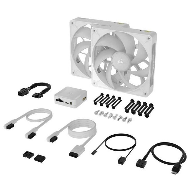 Refroidissement PC - CORSAIR - CO-9051040-WW - iCUE LINK RX140 RGB Max White Dual Fan Refroidissement PC - CORSAIR - CO-9051040-WW - iCUE LINK RX140 RGB Max White Dual Fan