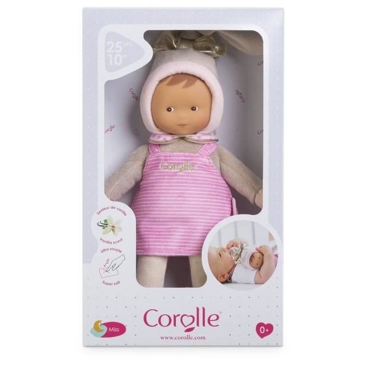 Mon Doudou COROLLE - Miss Rayée Reves d'Etoiles - 25 cm - petite poupée - senteur de vanille - des la naissance