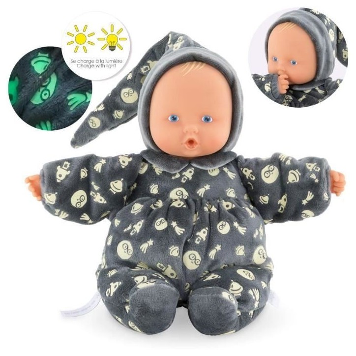 Mon Doudou COROLLE - Babipouce Brille dans la Nuit - 28 cm - senteur de vanille - des la naissance Mon Doudou COROLLE - Babipouce Brille dans la Nuit - 28 cm - senteur de vanille - des la naissance