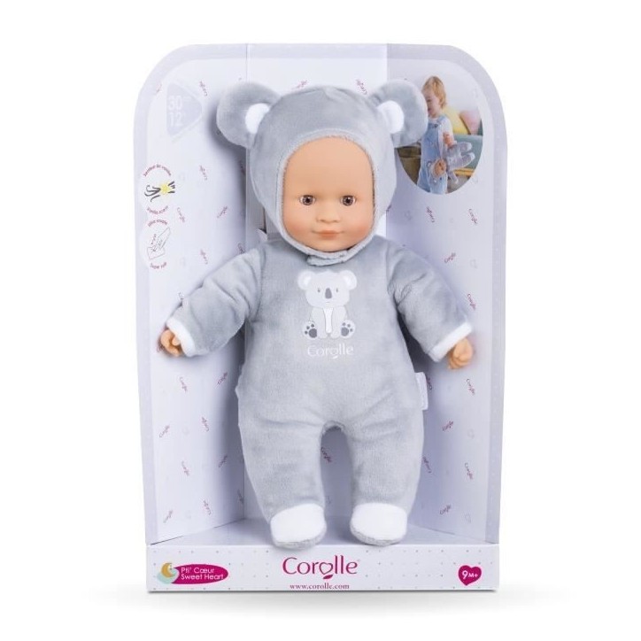 Mon Doudou COROLLE - Pti' Coeur Koala - 30 cm - petit poupon - senteur de vanille - des 9 mois Mon Doudou COROLLE - Pti' Coeur Koala - 30 cm - petit poupon - senteur de vanille - des 9 mois