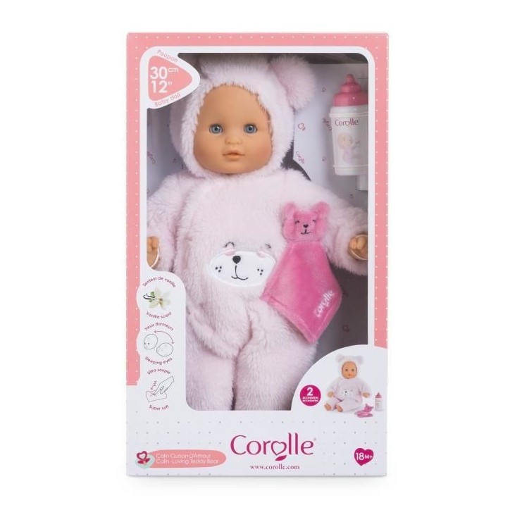 Mon Premier Poupon COROLLE - Bébé Calin Ourson d'Amour - 30 cm - 2 accessoires - senteur de vanille - des 18 mois Mon Premier Poupon COROLLE - Bébé Calin Ourson d'Amour - 30 cm - 2 accessoires - senteur de vanille - des 18 mois