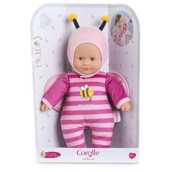 Poupon - COROLLE - Pti' Coeur Abeille - 30 cm - senteur vanille - des 9 mois