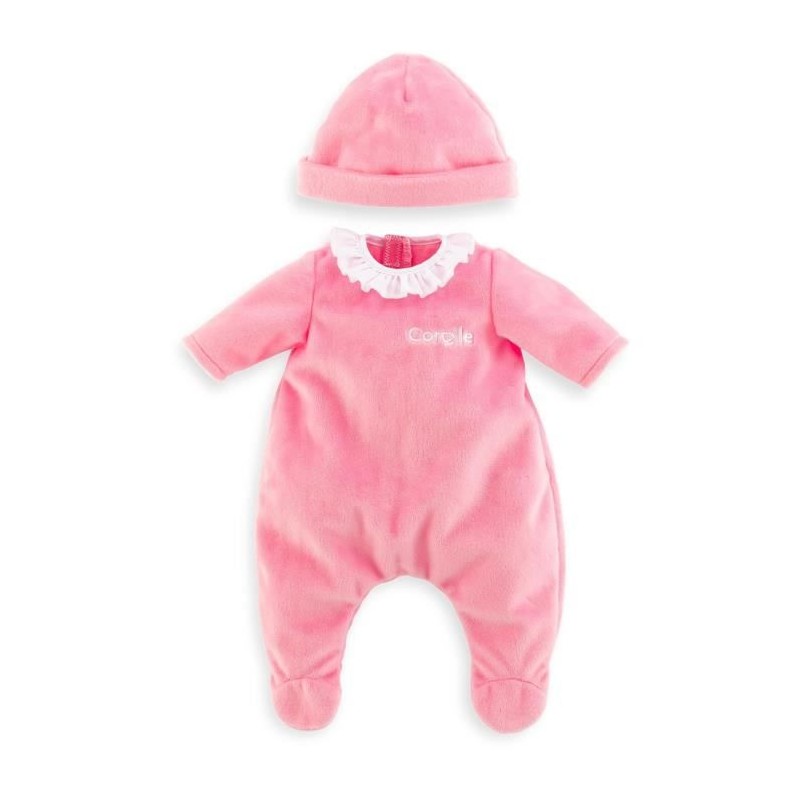 Pyjama Rose et Bonnet - COROLLE - Vetements - Pour Poupon 30cm - Des 1