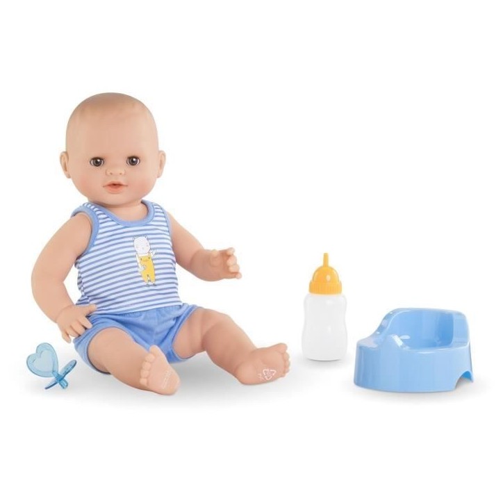Corolle - Mon Grand Poupon - Paul fait pipi - Poupon 36cm sexué au corps vinyle - Des 2 ans