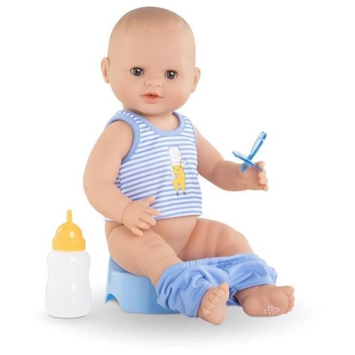 Corolle - Mon Grand Poupon - Paul fait pipi - Poupon 36cm sexué au corps vinyle - Des 2 ans