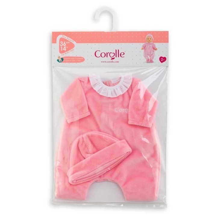 Pyjama Rose et Bonnet - COROLLE - Vetements - Pour Poupon 36cm - Des 2 ans Pyjama Rose et Bonnet - COROLLE - Vetements - Pour Poupon 36cm - Des 2 ans
