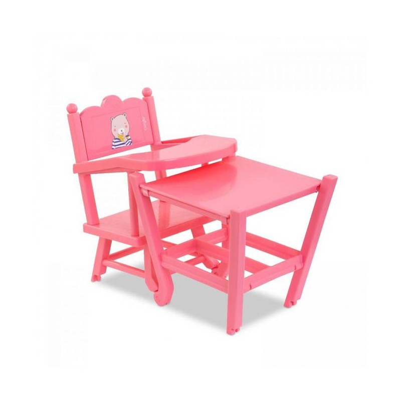 Chaise haute pour poupon 36 et 42cm - Corolle - 2 en 1 - Multicolore