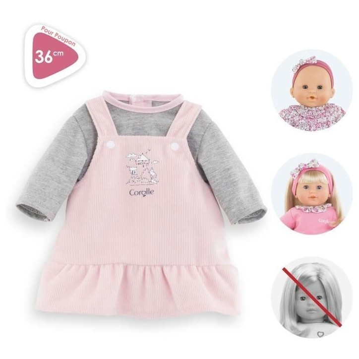 Robe et T-Shirt Bords de Loire - COROLLE - Vetements - Pour Poupon 36cm- Des 2 ans Robe et T-Shirt Bords de Loire - COROLLE - Vetements - Pour Poupon 36cm- Des 2 ans