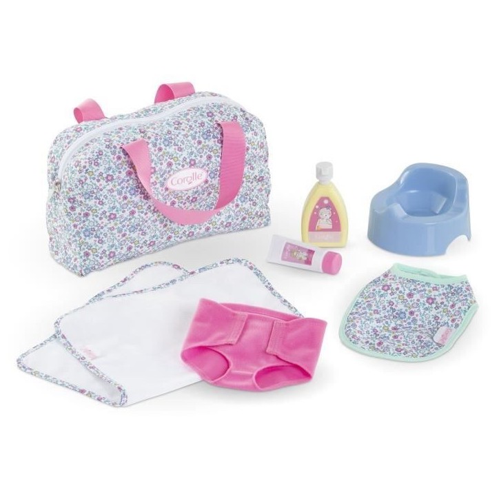 Accessoires poupons - COROLLE - Coffret Accessoires a Langer Floral - 7 accessoires - des 2 ans Accessoires poupons - COROLLE - Coffret Accessoires a Langer Floral - 7 accessoires - des 2 ans