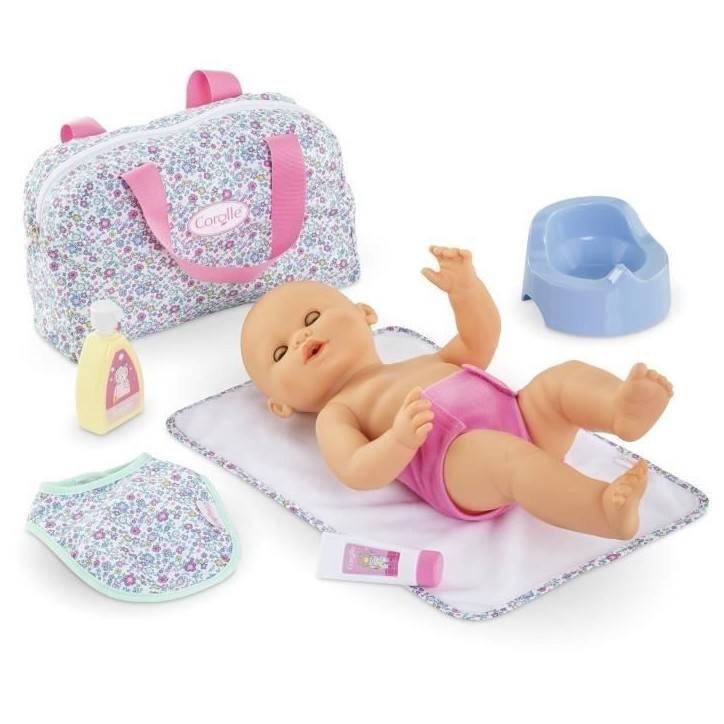 Accessoires poupons - COROLLE - Coffret Accessoires a Langer Floral - 7 accessoires - des 2 ans Accessoires poupons - COROLLE - Coffret Accessoires a Langer Floral - 7 accessoires - des 2 ans