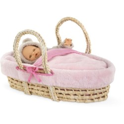 Accessoires poupons - COROLLE - Ensemble Couffin Peluche Rose - pour p