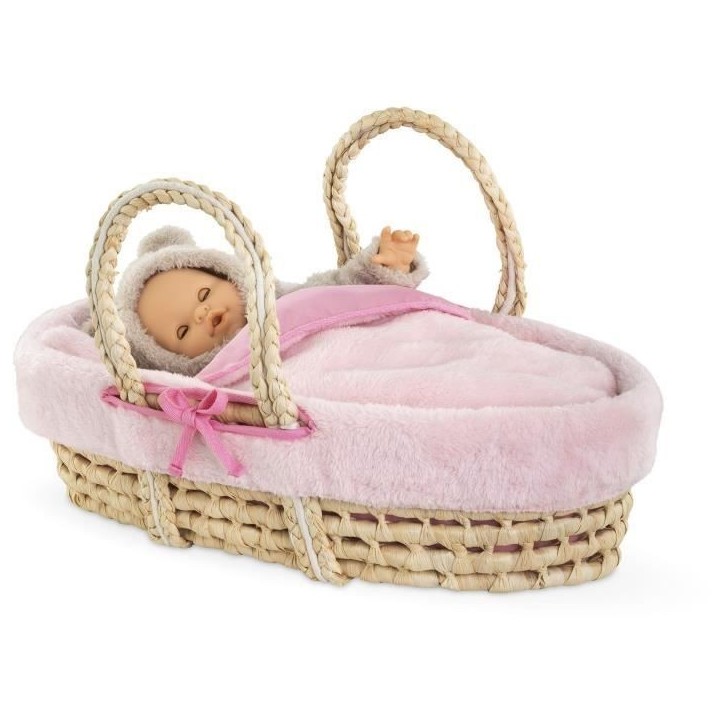 Accessoires poupons - COROLLE - Ensemble Couffin Peluche Rose - pour poupons 36 et 42 cm - des 3 ans Accessoires poupons - COROLLE - Ensemble Couffin Peluche Rose - pour poupons 36 et 42 cm - des 3 ans