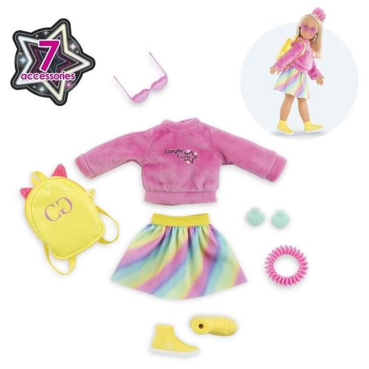 Accessoires poupée - COROLLE - Dressing fluo - Pour poupée mannequin 28 cm - 7 accessoires - Des 4 ans Accessoires poupée - COROLLE - Dressing fluo - Pour poupée mannequin 28 cm - 7 accessoires - Des 4 ans